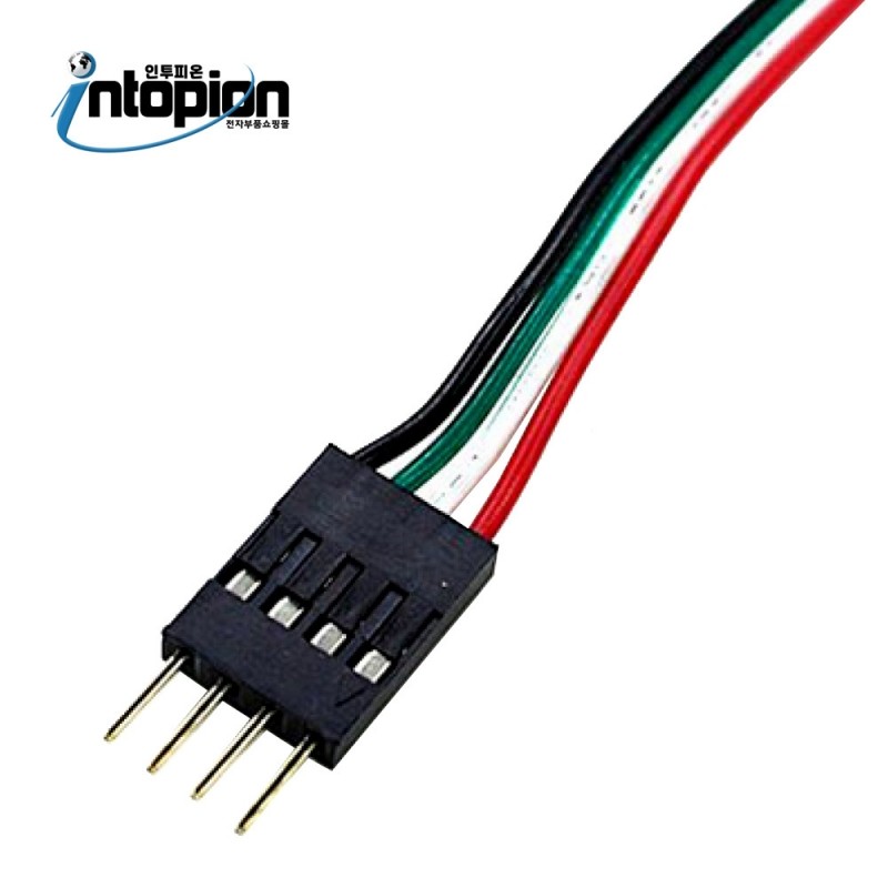 아두이노 4핀 점퍼와이어 암/수 M/F 230mm 센서케이블 듀폰케이블 (Dupont Jumper Wire JW-11) / 인투피온