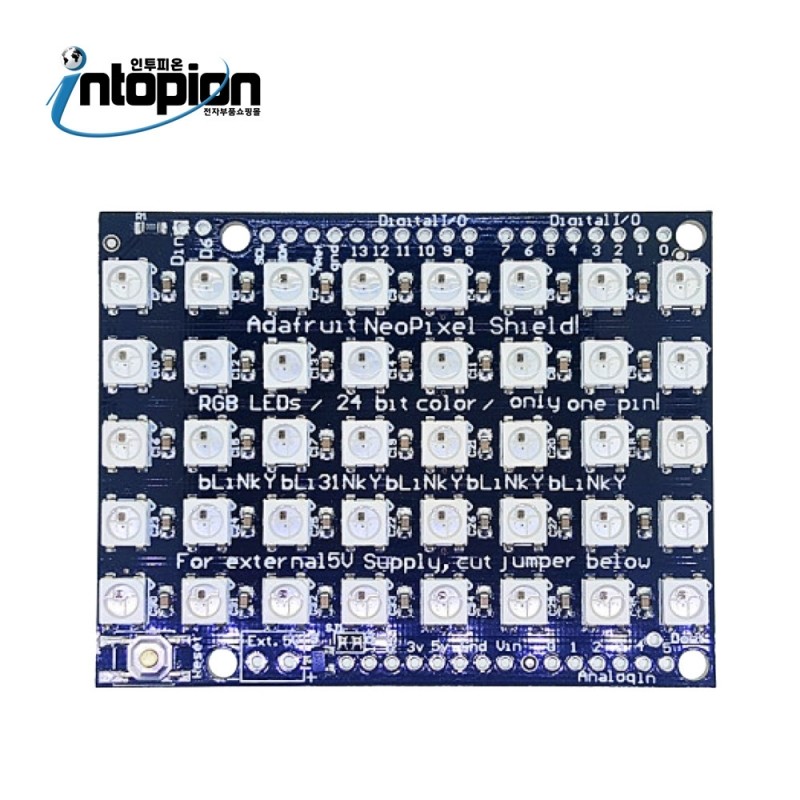 아두이노 40채널 WS2812B 네오픽셀 UNO R3 모듈 40-WS2812-5050RGB MODLUE(UNO R3) / 인투피온