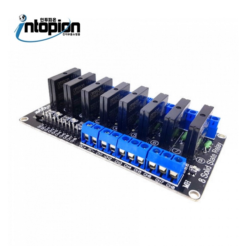 아두이노 8채널 LOW LEVEL TRIGGER SSR 무접점 릴레이 모듈 SSR-MODULE-8CH / 인투피온