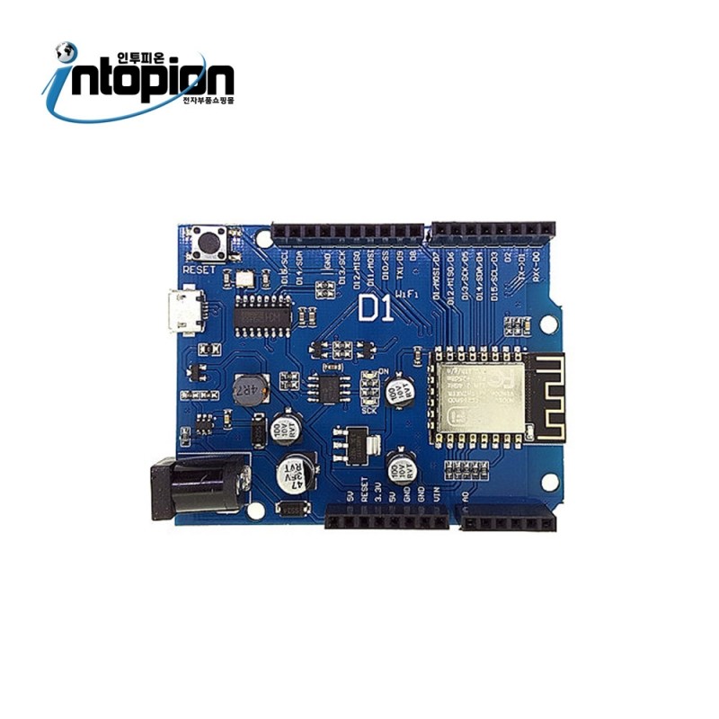 아두이노 우노 IoT 보드 ESP8266EX Arduino Uno 호환 D1 와이파이 보드 Arduino Uno IoT Board / 인투피온