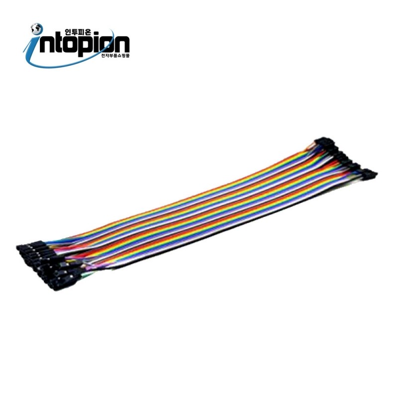아두이노 40핀 암암 점퍼케이블 30CM 듀폰케이블 암/암 (40Pin Jumper Wire 30Cm F/F For Arduino) / 인투피온