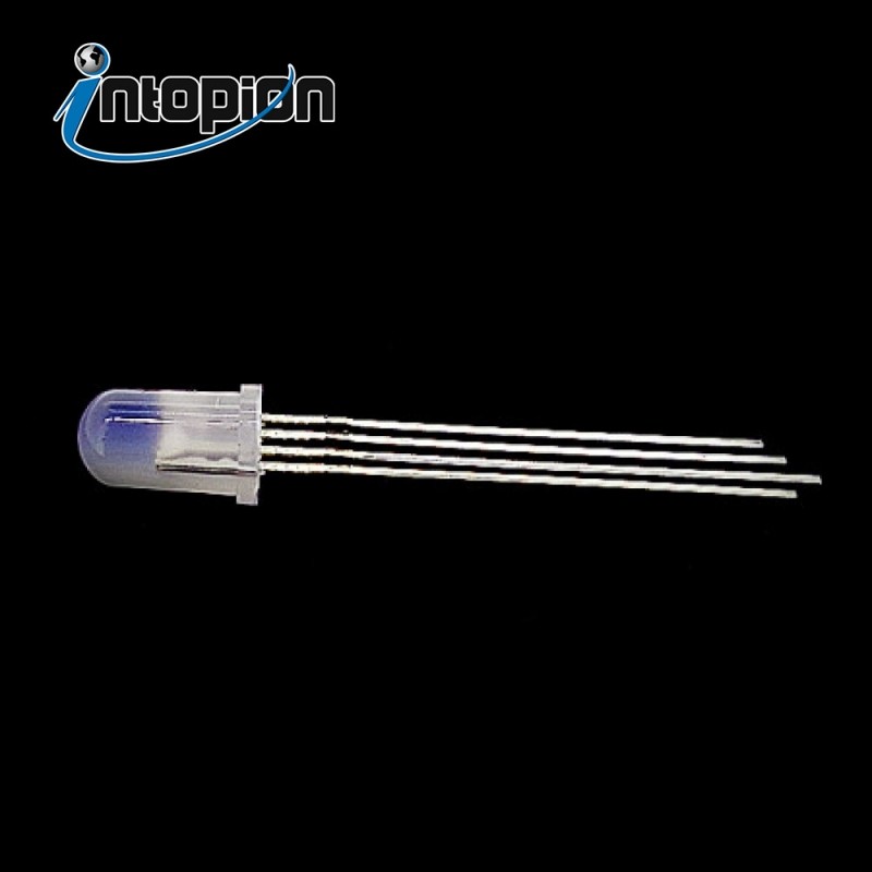 아두이노 4PIN RGB LED 5MM +공통단자 애노드 불투명 5파이 R05RGBDA01 / 인투피온