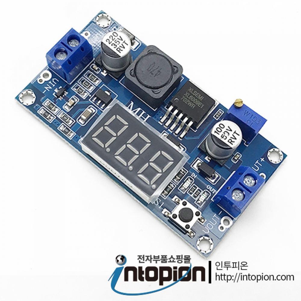 XL6009 FND 전압표시 승압 부스트 스텝업 모듈 DC-DC 컨버터 XL6009 DC-DC Step Up Boost MODULE II / 인투피온