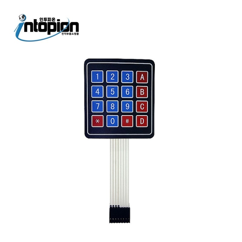 아두이노 4X4 멤브레인 키패드 모듈 Arduino 4x4 Keypad / 인투피온